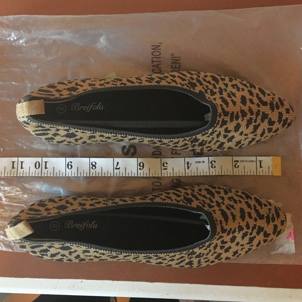 Animal Print Pointed Toe Knit Texture Ballet Flats  NEW!! 🐆 Size 8 - Picture 10 of 12